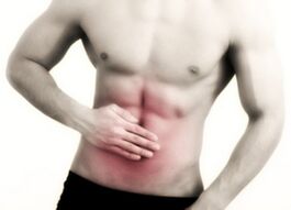 Abdominal pain with lesions of sovereignty